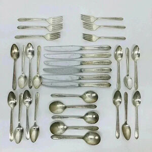Oneida 1939 Nobility Plate Silverware Flatware Royal Rose Set